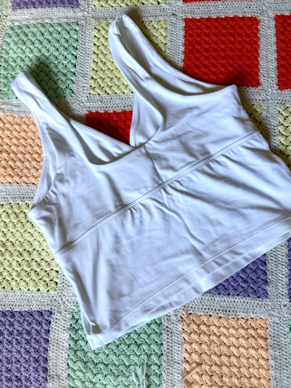 Momanda Crossover Nursing Tank Top - White - Picture 2 of 5